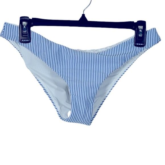 J. Crew NWT Hipster Bikini Swim Bottom in Seersucker Size Medium - Picture 3 of 11